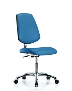 Neta ECOM Esd/Clean Room Vinyl Desk Height Chair - Medium Back Chrome