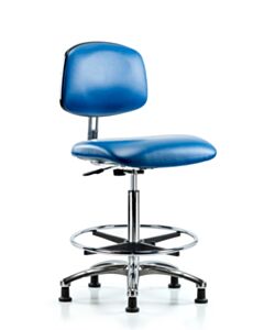 Neta ECOM Esd/Clean Room Vinyl High Bench Height Chair - Chrome Base