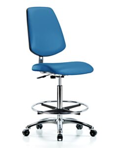 Neta ECOM Esd/Clean Room Vinyl High Bench Height Chair - Medium Back