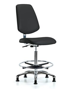 Neta ECOM Esd/Clean Room Vinyl High Bench Height Chair - Medium Back