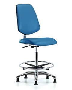 Neta ECOM Esd/Clean Room Vinyl High Bench Height Chair - Medium Back