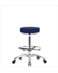 Neta ECOM Fabric High Bench Height Stool - Chrome Base Chrome Foot