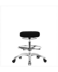 Neta ECOM Fabric Medium Bench Height Stool - Chrome Base Chrome Foot