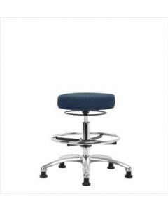 Neta ECOM Fabric Medium Bench Height Stool - Chrome Base Chrome Foot