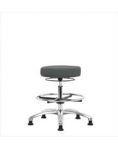Neta ECOM Fabric Medium Bench Height Stool - Chrome Base Chrome Foot
