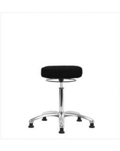 Neta ECOM Fabric Medium Bench Height Stool - Chrome Base, Glides, Black
