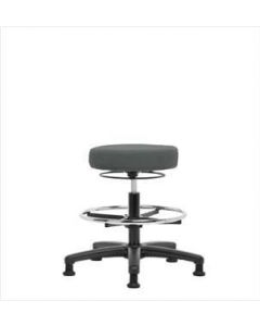 Neta ECOM Fabric Medium Bench Height Stool - Nylon Base, Chrome Foot