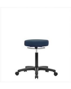 Neta ECOM Fabric Medium Bench Height Stool - Nylon Base, Casters, Blue