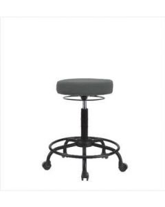 Neta ECOM Fabric Medium Bench Height Stool - Round Tube Base, Casters