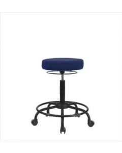 Neta ECOM Fabric Medium Bench Height Stool - Round Tube Base, Casters