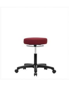 Neta ECOM Fabric Desk Height Stool - Nylon Base, Casters, Burgundy Fabric