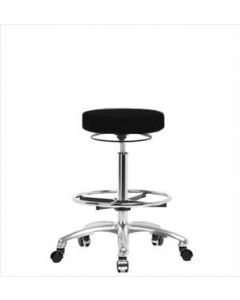 Neta ECOM Vinyl High Bench Height Stool - Chrome Base Chrome Foot