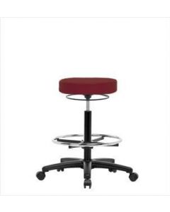 Neta ECOM Vinyl High Bench Height Stool - Nylon Base, Chrome Foot