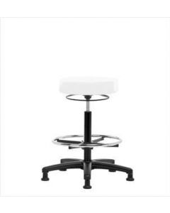 Neta ECOM Vinyl High Bench Height Stool - Nylon Base, Chrome Foot