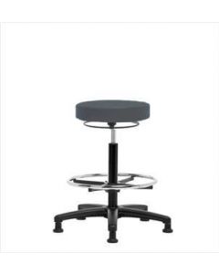 Neta ECOM Vinyl High Bench Height Stool - Nylon Base, Chrome Foot