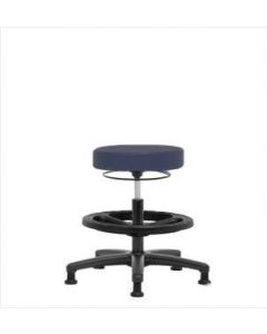 Neta ECOM Vinyl Medium Bench Height Stool - Nylon Base, Black Foot