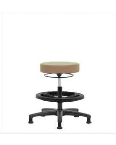 Neta ECOM Vinyl Medium Bench Height Stool - Nylon Base, Black Foot
