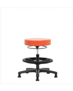 Neta ECOM Vinyl Medium Bench Height Stool - Nylon Base, Black Foot