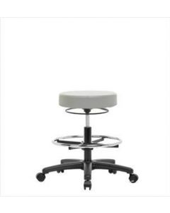 Neta ECOM Vinyl Medium Bench Height Stool - Nylon Base, Chrome Foot