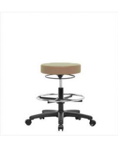Neta ECOM Vinyl Medium Bench Height Stool - Nylon Base, Chrome Foot