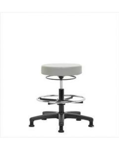 Neta ECOM Vinyl Medium Bench Height Stool - Nylon Base, Chrome Foot