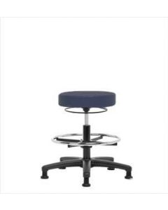 Neta ECOM Vinyl Medium Bench Height Stool - Nylon Base, Chrome Foot