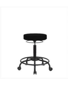 Neta ECOM Vinyl Medium Bench Height Stool - Round Tube Base, Casters