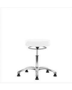 Neta ECOM Vinyl Desk Height Stool - Chrome Base, Glides, Adobe Vinyl