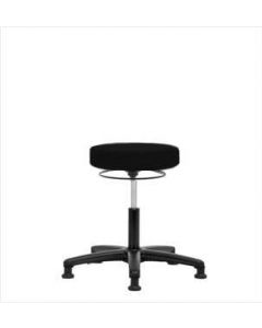 Neta ECOM Vinyl Desk Height Stool - Nylon Base, Glides, Black Vinyl