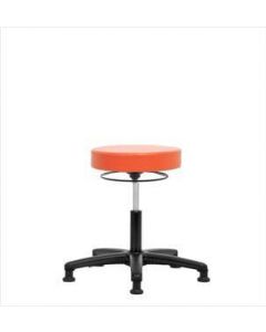 Neta ECOM Vinyl Desk Height Stool - Nylon Base, Glides, Orange Kist