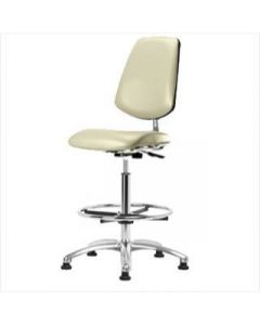 Neta ECOM Clean Room Vinyl High Bench Height Chair - Medium Back