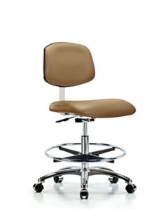 Neta ECOM Clean Room Vinyl Medium Bench Height Chair - Chrome Base