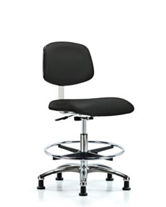 Neta ECOM Clean Room Vinyl Medium Bench Height Chair - Chrome Base