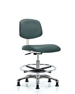 Neta ECOM Clean Room Vinyl Medium Bench Height Chair - Chrome Base