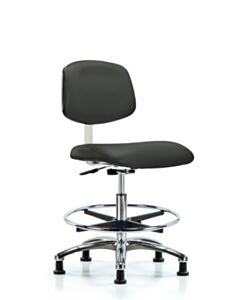 Neta ECOM Clean Room Vinyl Medium Bench Height Chair - Chrome Base