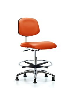 Neta ECOM Clean Room Vinyl Medium Bench Height Chair - Chrome Base