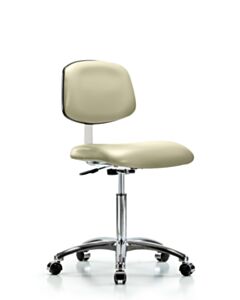 Neta ECOM Clean Room Vinyl Medium Bench Height Chair - Chrome Base