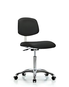 Neta ECOM Clean Room Vinyl Medium Bench Height Chair - Chrome Base