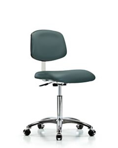 Neta ECOM Clean Room Vinyl Medium Bench Height Chair - Chrome Base