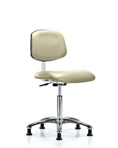 Neta ECOM Clean Room Vinyl Medium Bench Height Chair - Chrome Base