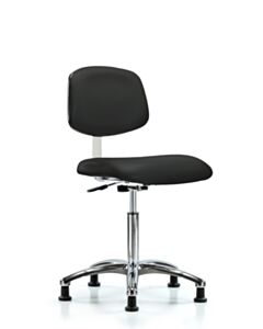 Neta ECOM Clean Room Vinyl Medium Bench Height Chair - Chrome Base