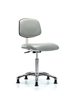 Neta ECOM Clean Room Vinyl Medium Bench Height Chair - Chrome Base
