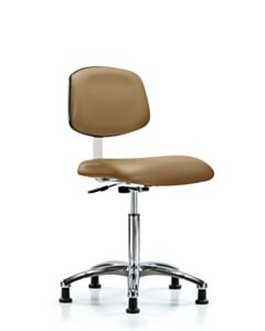 Neta ECOM Clean Room Vinyl Medium Bench Height Chair - Chrome Base
