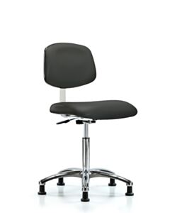 Neta ECOM Clean Room Vinyl Medium Bench Height Chair - Chrome Base