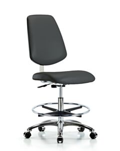 Neta ECOM Clean Room Vinyl Medium Bench Height Chair - Medium Back