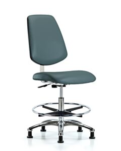 Neta ECOM Clean Room Vinyl Medium Bench Height Chair - Medium Back