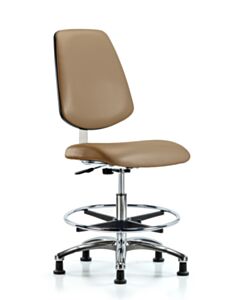 Neta ECOM Clean Room Vinyl Medium Bench Height Chair - Medium Back