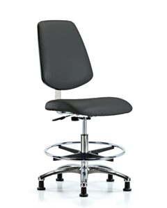 Neta ECOM Clean Room Vinyl Medium Bench Height Chair - Medium Back