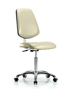 Neta ECOM Clean Room Vinyl Medium Bench Height Chair - Medium Back