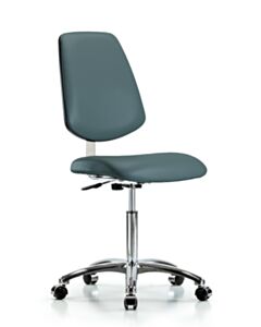 Neta ECOM Clean Room Vinyl Medium Bench Height Chair - Medium Back